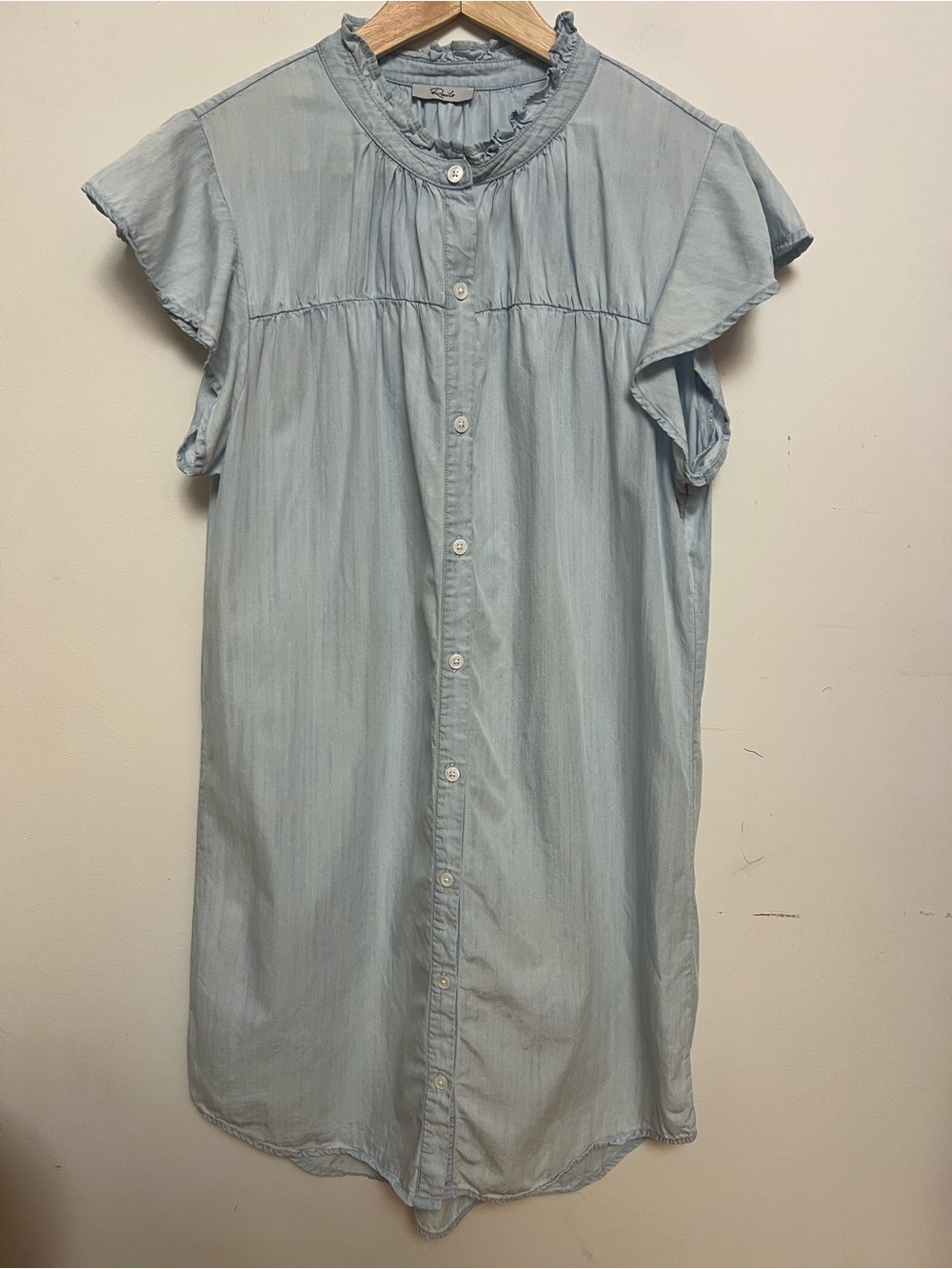 Rails Kat Dress Light Vintage Tencel Chambray Shirt Dress Size S - Picture 2 of 10